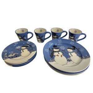 First Snowfall by J Wecker Frisch Canterbury Potteries Ltd Dishes-11 Pieces
